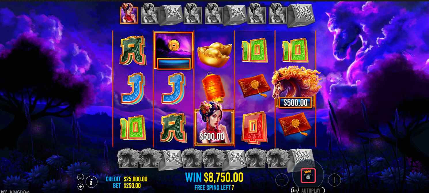 Floating Dragon Wild Horses bonus game
